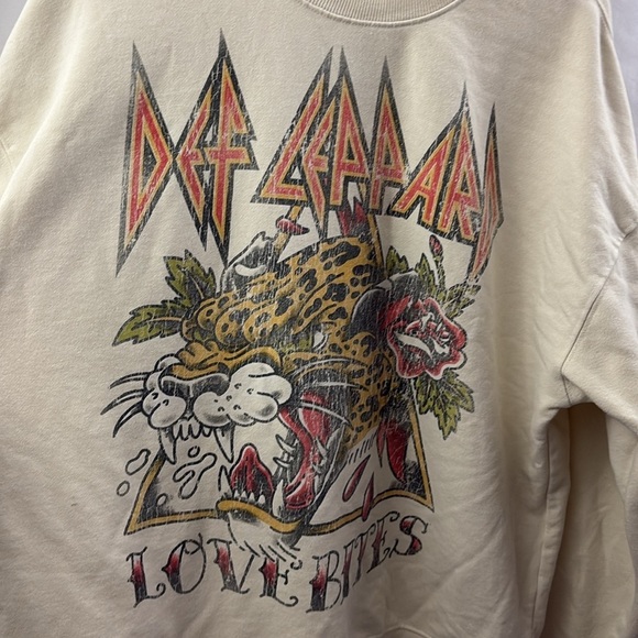 Def Leppard Fleece Crewneck Pullover Sweatshirt Retro M/L - Picture 2 of 7
